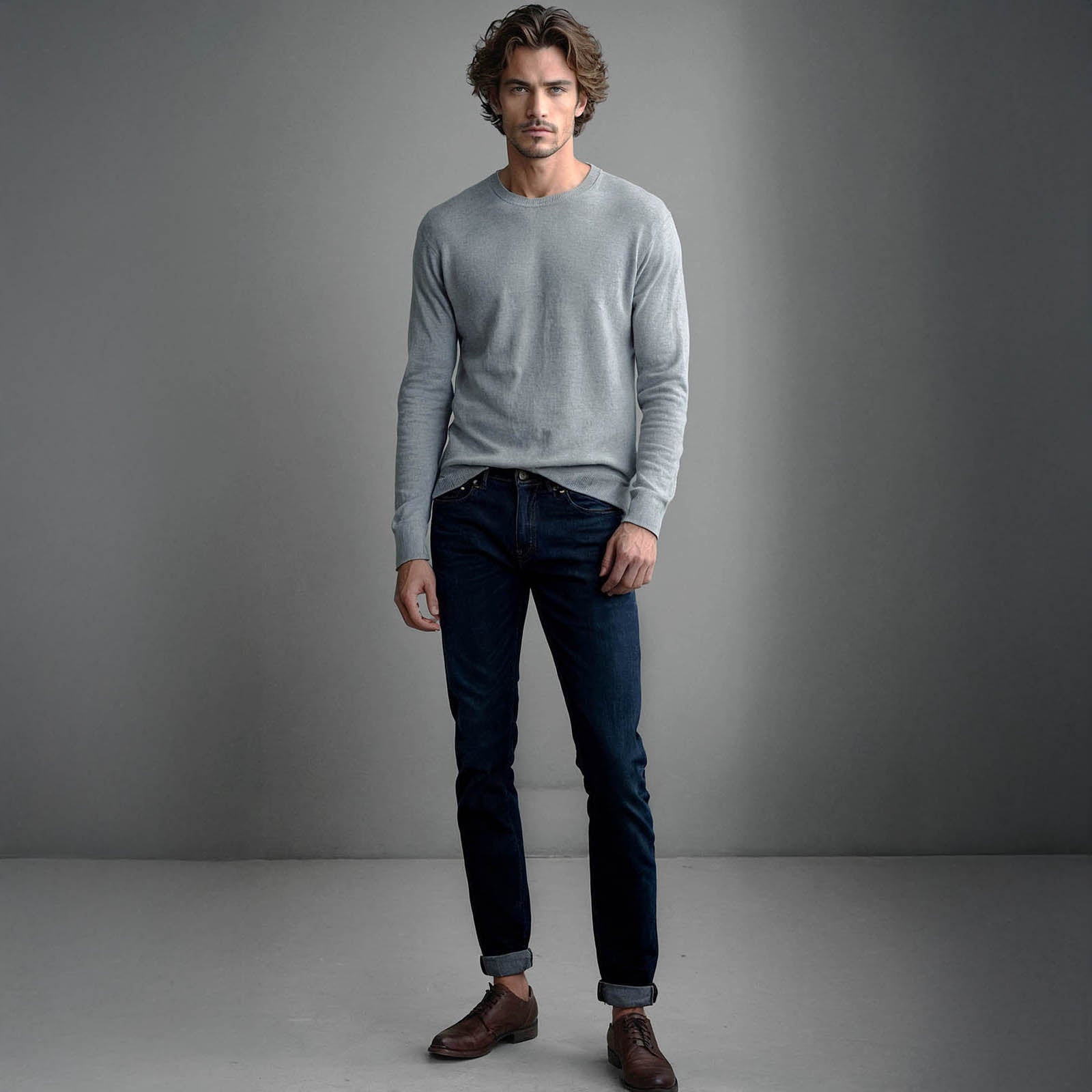 Calça Verona - Jeans Amaciado com Elastano - Jeans Escuro