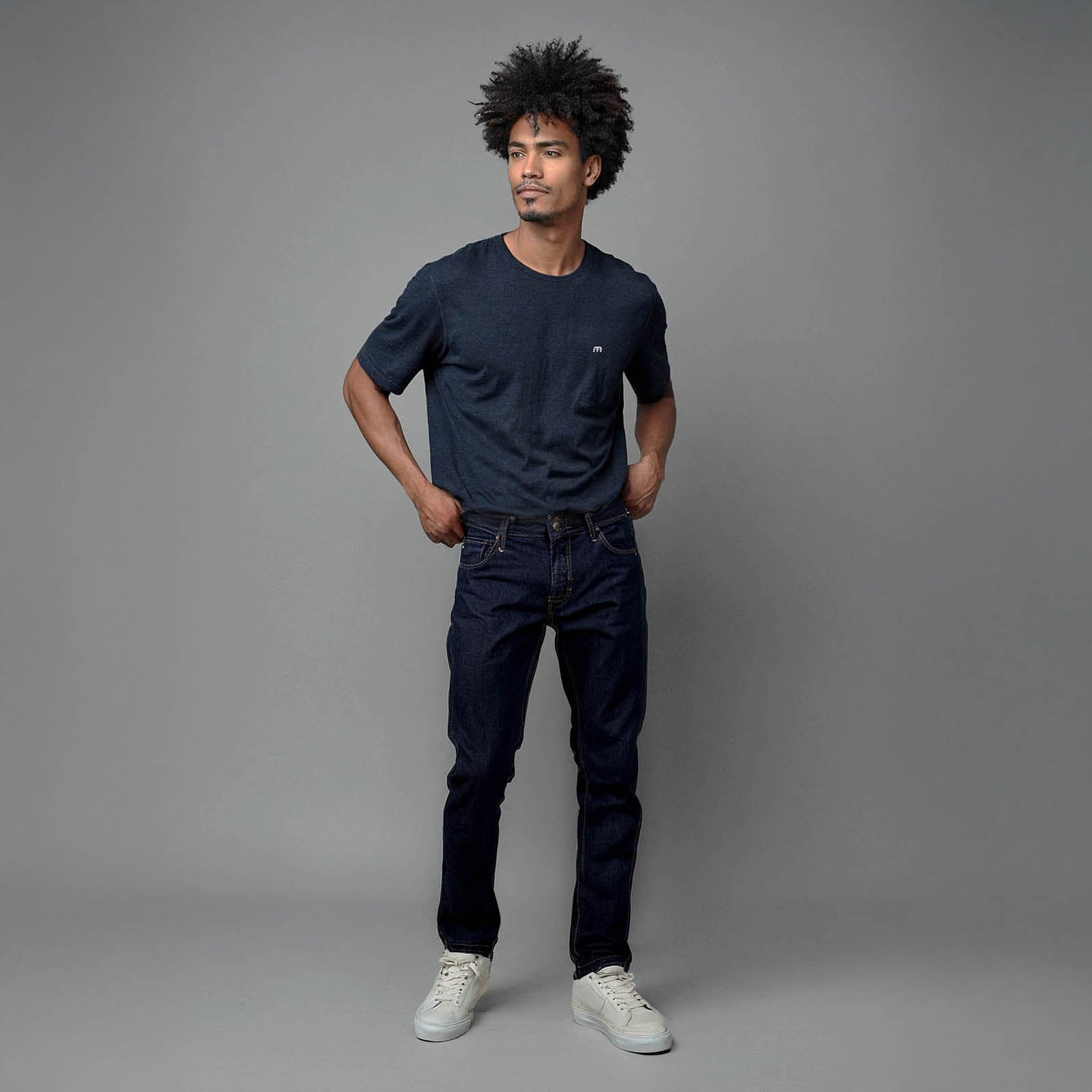 Calça Verona - Jeans Amaciado com Elastano - Jeans Escuro
