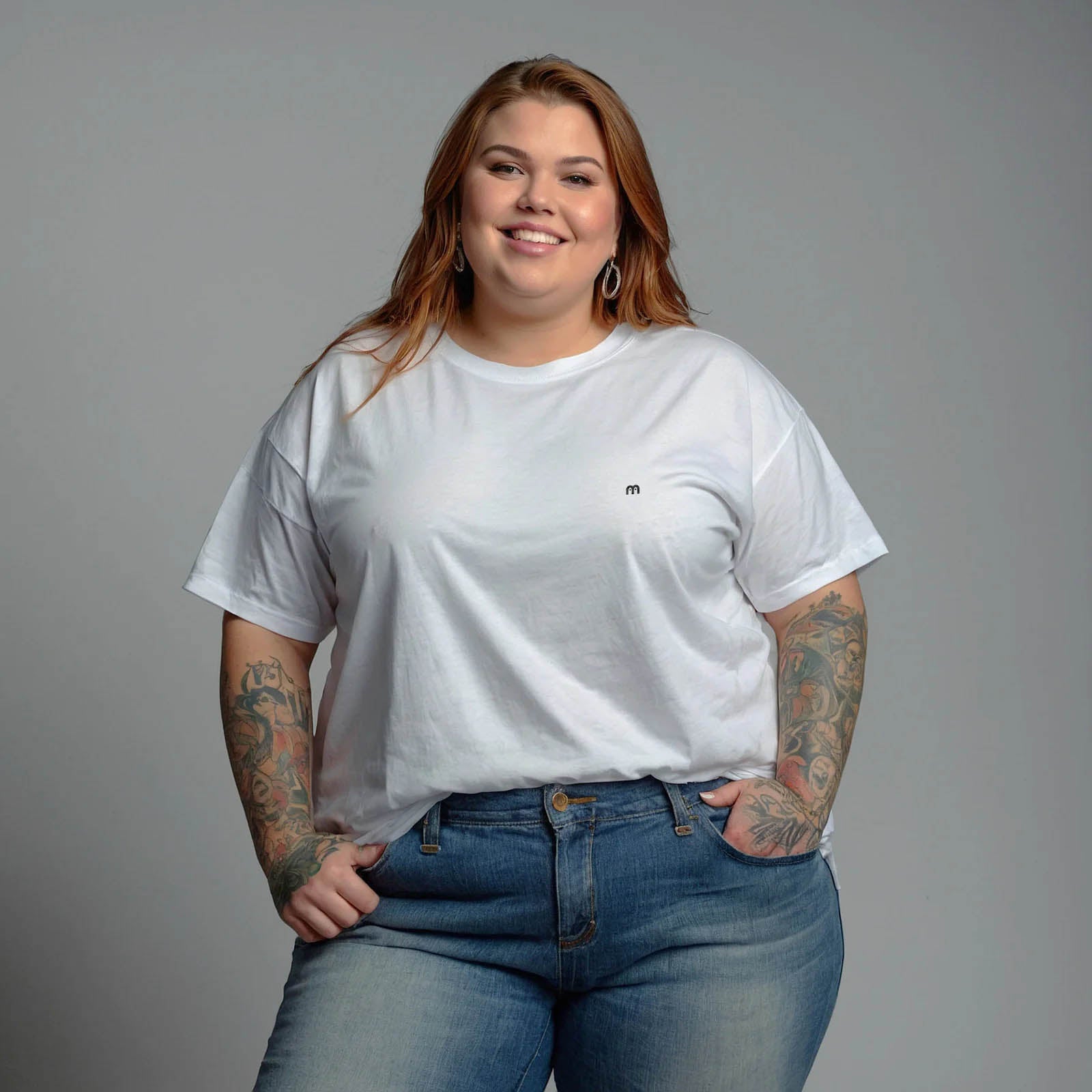 Camisa Básica Manga Curta 100% Algodão Orgânico Plus Size